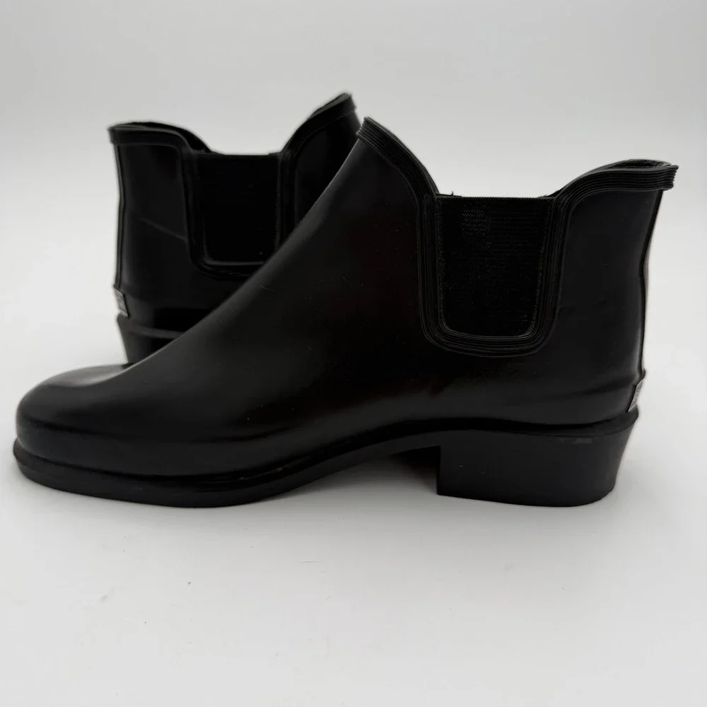GH Bass & Co Cloud Q984 Mens Black Rubber Rain Ankle Chelsea Boots Size 9 GUC